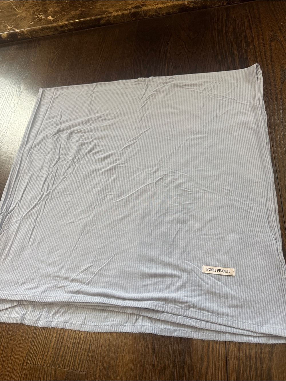 Posh Peanut Pale Blue Ribbed Baby Blanket